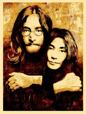 Obey Giant - John Lennon & Yoko Ono Canvas Print by Shepard Fairey