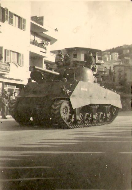 Sherman in Haifa IDF parade 1949