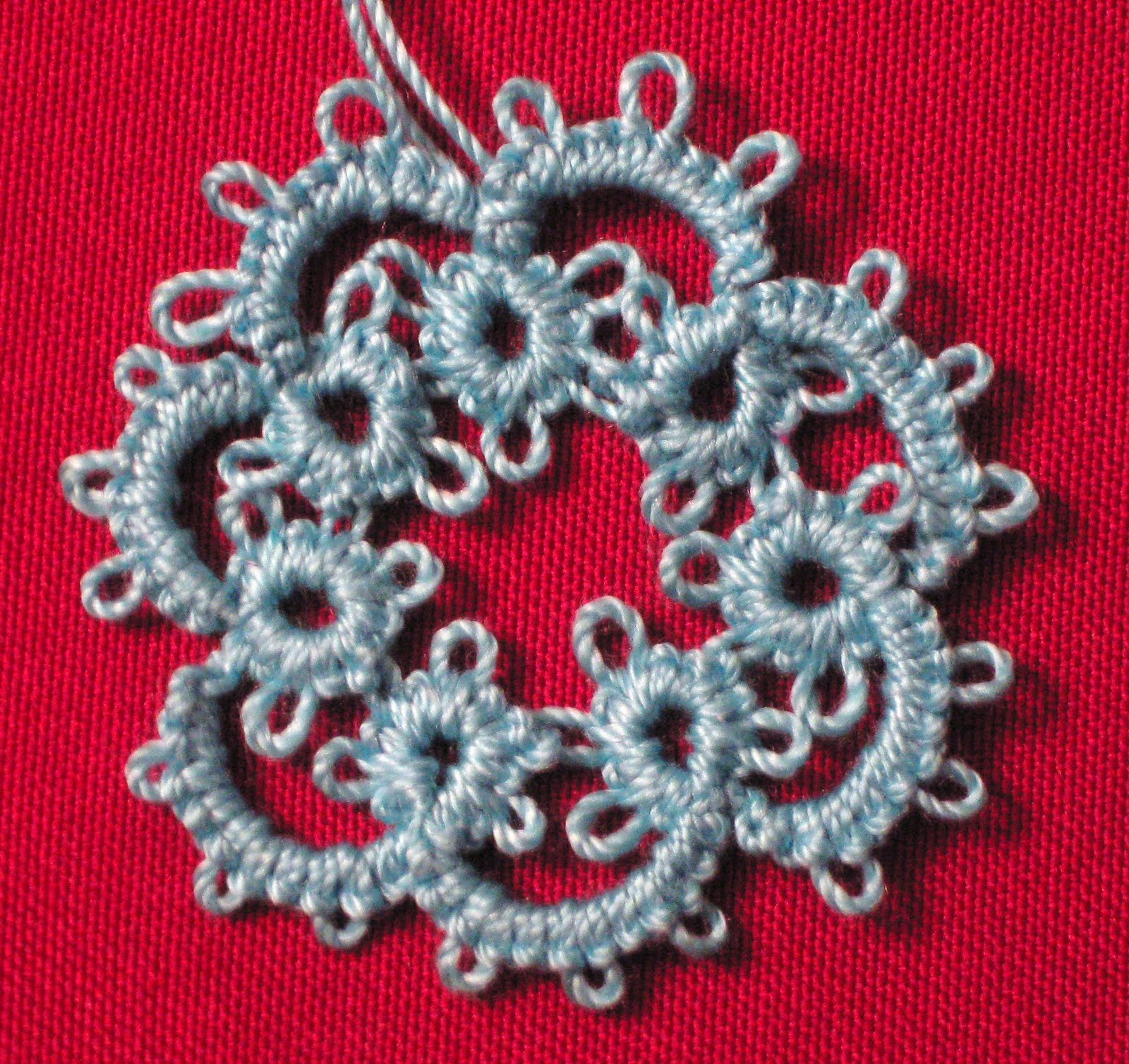 Beads n' Lace First attempt on Needle Tatting