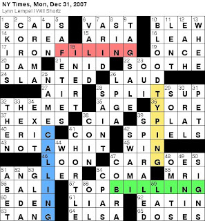 dannmann's NYT crossword puzzle ramblings: December 2007
