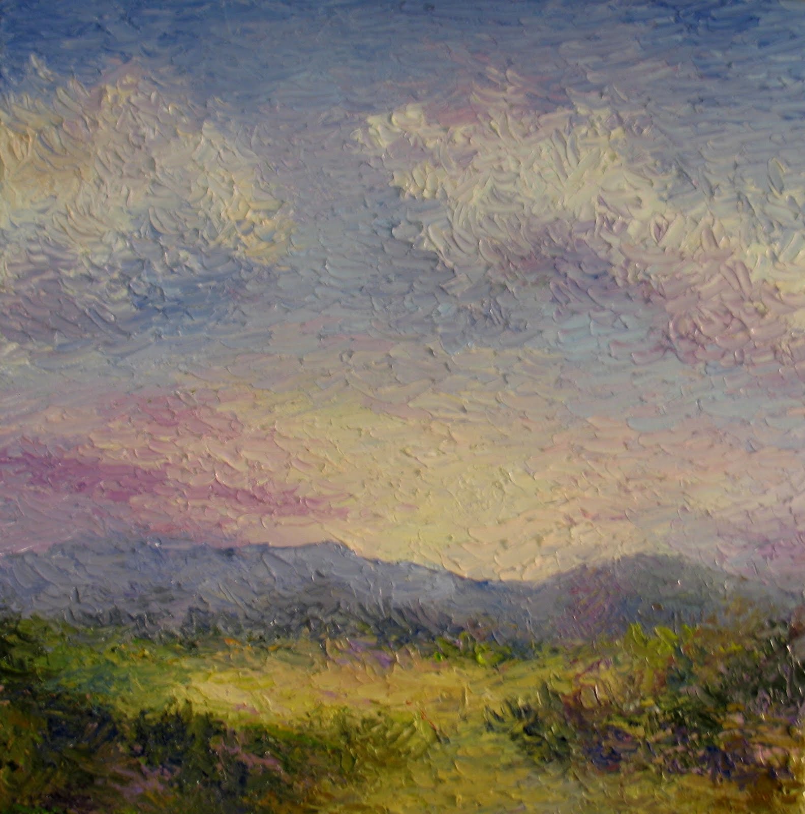 Nel's Everyday Painting Cloud Study in Palette Knife