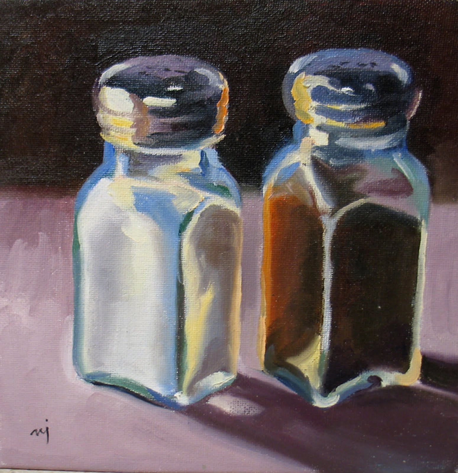 Nel's Everyday Painting Salt and Pepper SOLD