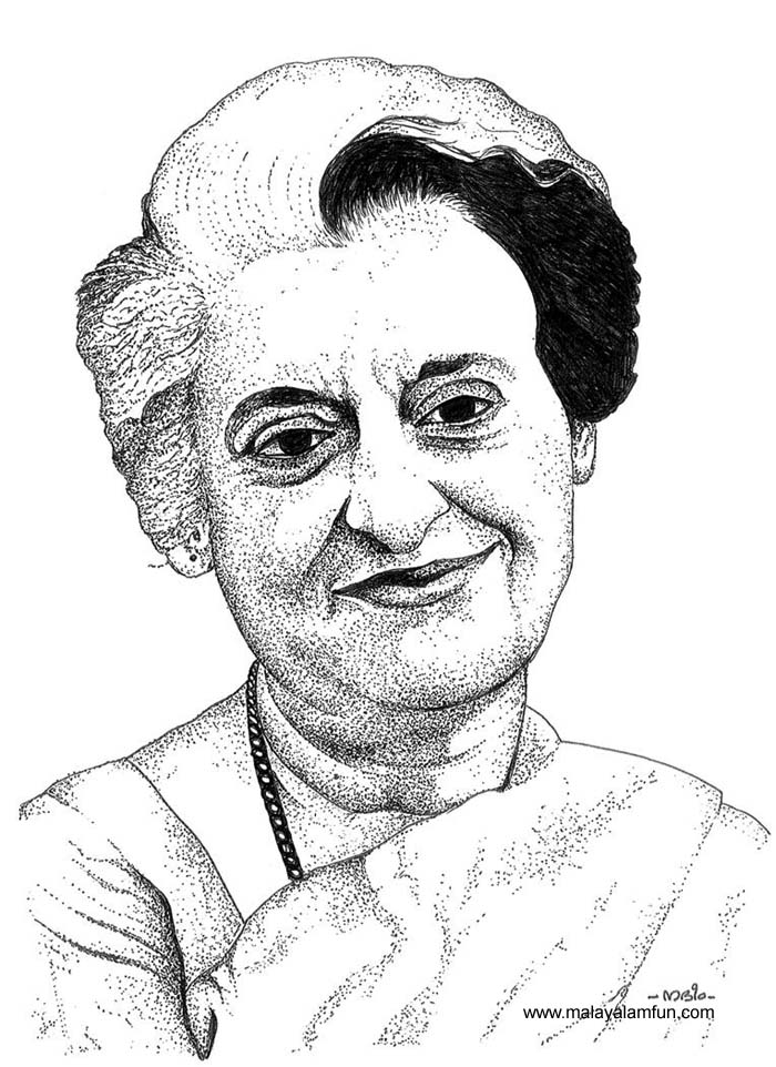 Nadeem Musthafa (നദീം മുസ്തഫ) Dot Shaded Artist Indira Gandhi My Dot