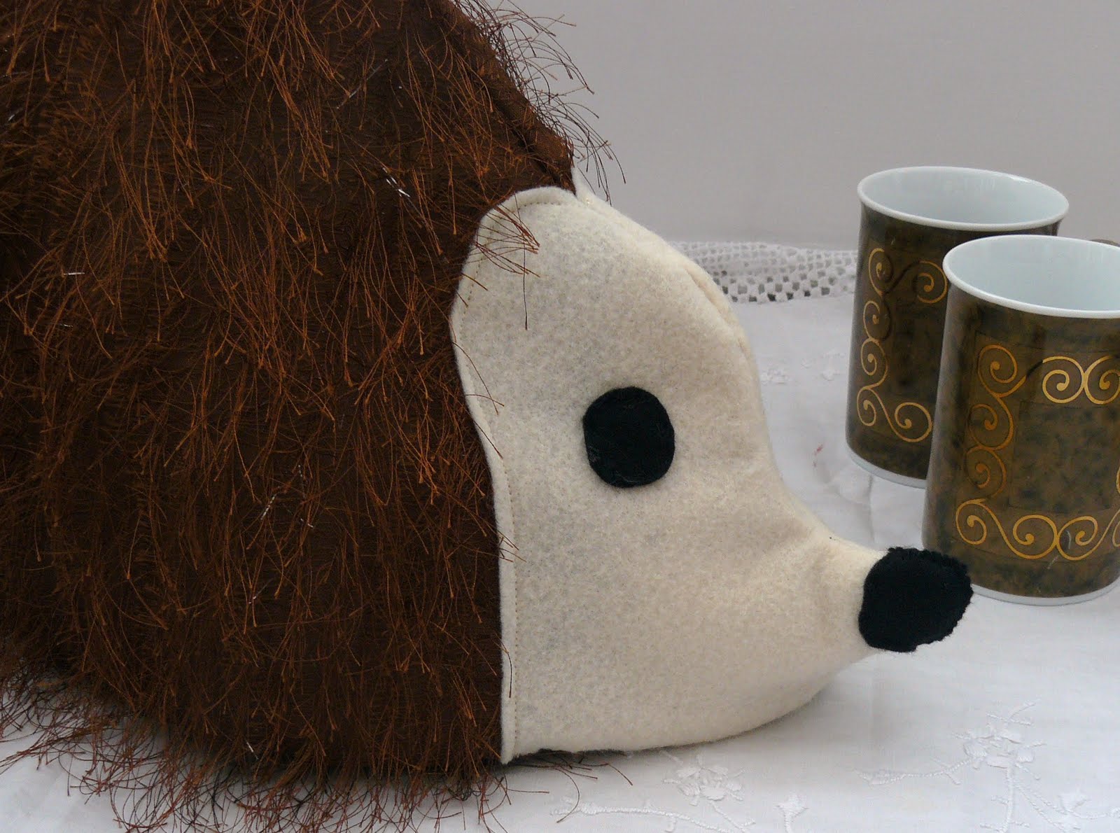 The Fluffy Duck Handmade hedgehog tea cosy