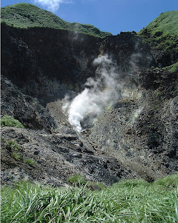 Volcanic steam vent on Keelung mountain beside Taipei
