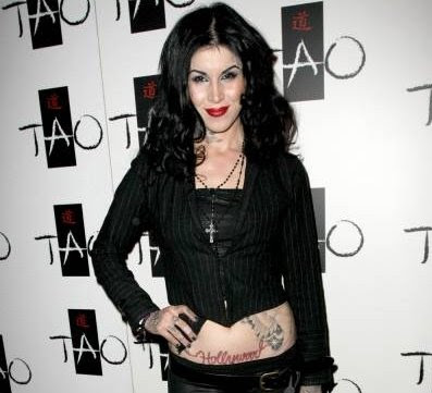 Tattoo artist and television celebrity Kat Von D pictured yesterday at the 
