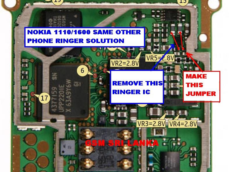 cell phones repair nokia 1110 ringer ic jumper