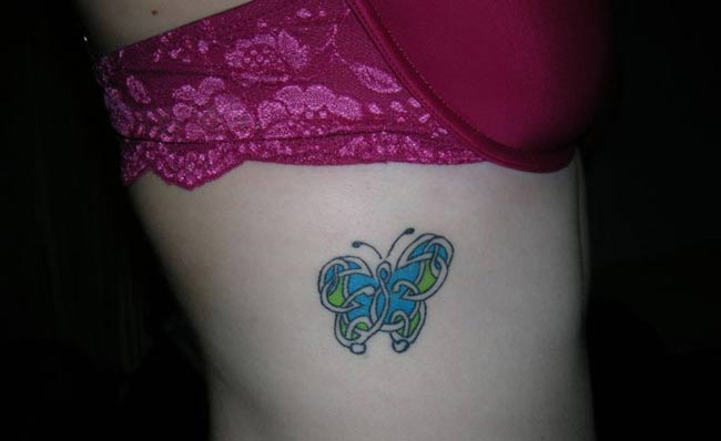 Butterfly Tattoo Design On The Side Body