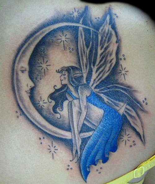 beautiful fairy moons and star tattoos for women