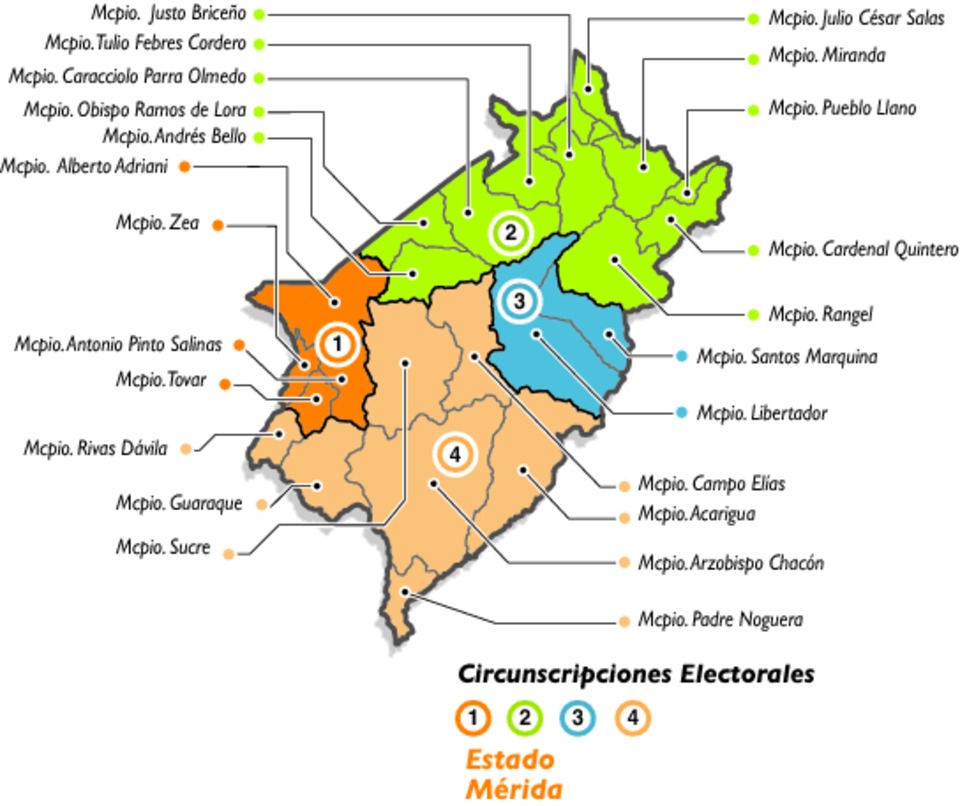 Parlamentarias 2015 Mapa Electoral Mérida