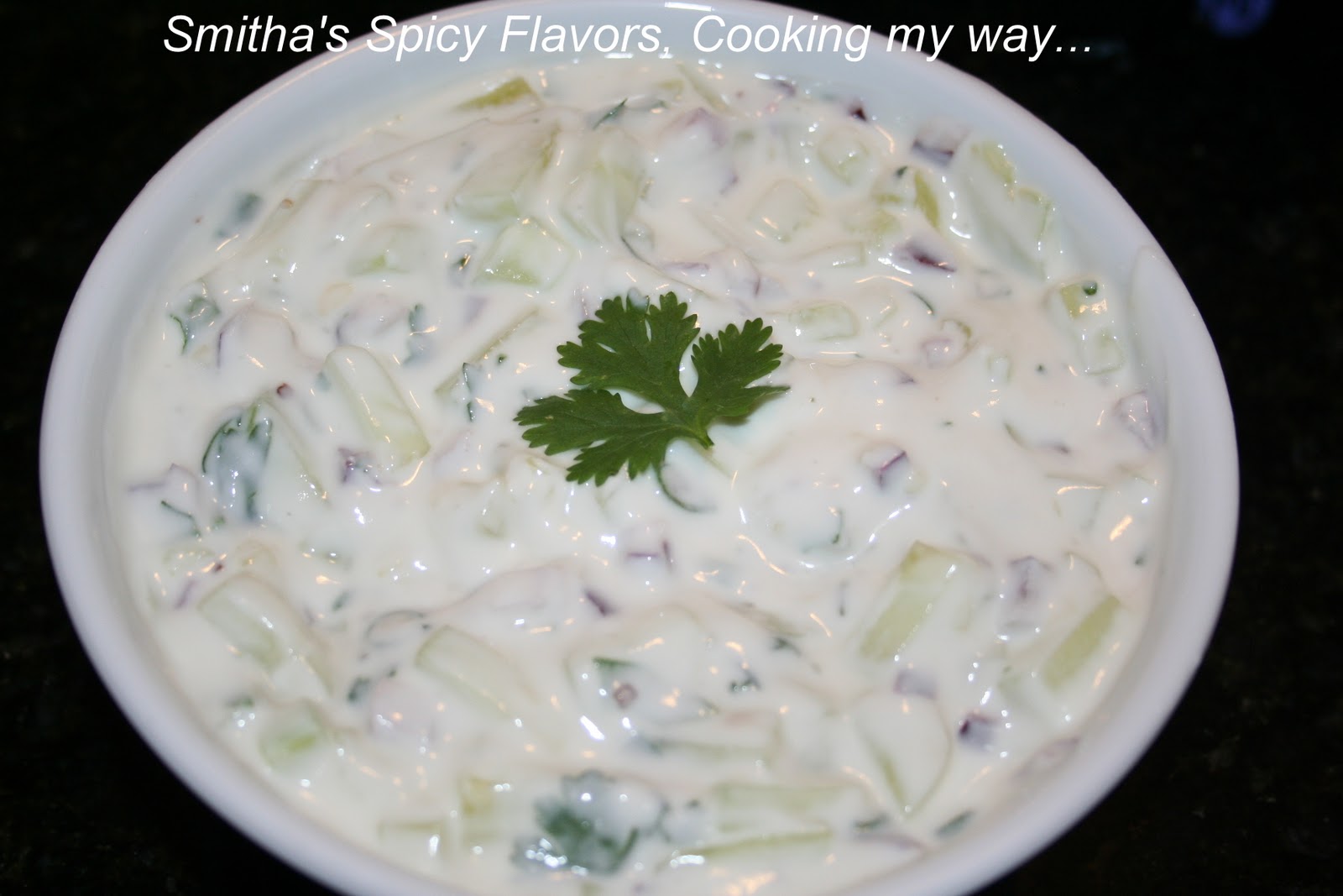 Cucumber Raita / Cucumber in yogurt Smitha's Spicy Flavors, Simple