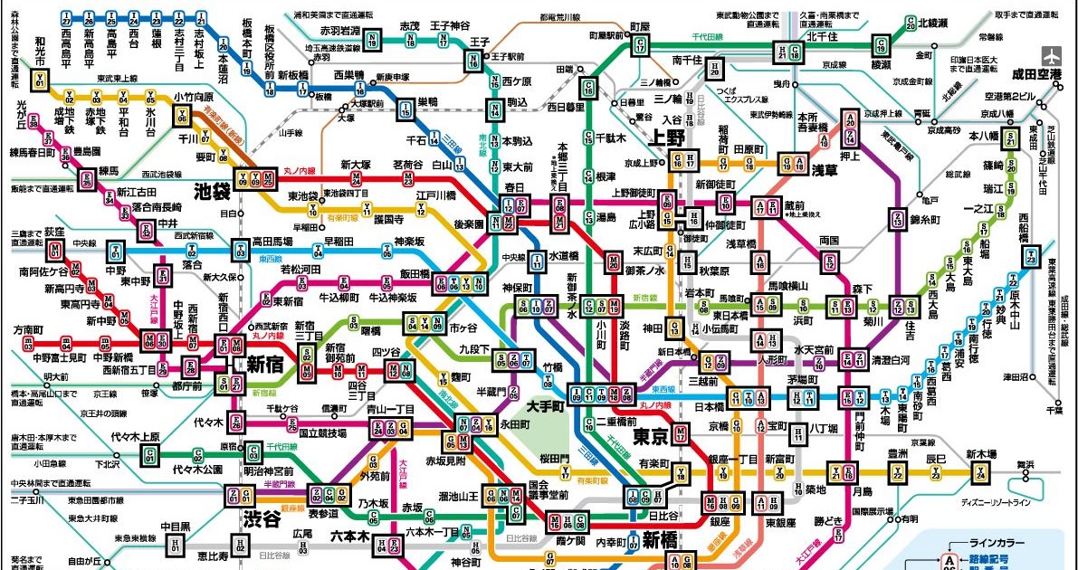 Схема метро в токио Схема метро в токио