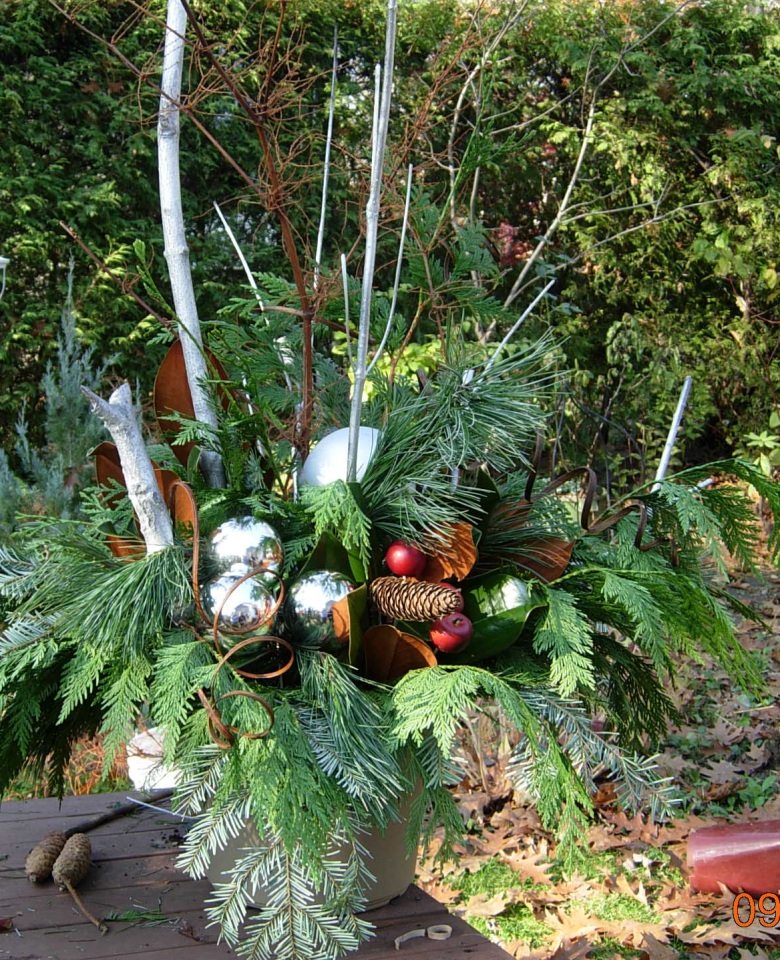 Life from the back garden Christmas Urns