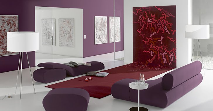 Colores para Decorar: Con que colores combina una pared violeta en salones