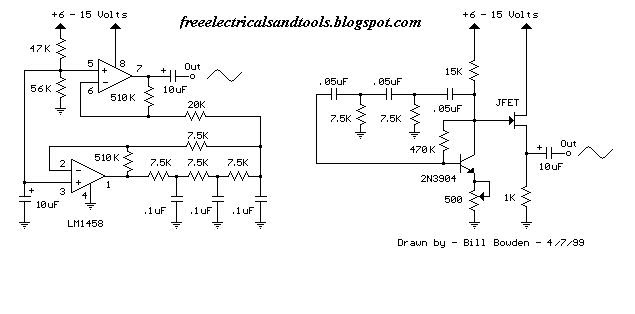 Low Frequency Sine wave Generators Schematic - Learn Circuit Diagram