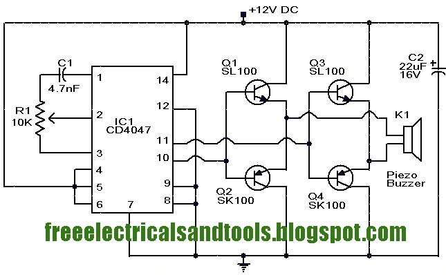 Free Schematic Diagram: Ultrasonic Mosquito Repeller Circuit Using CMOS IC