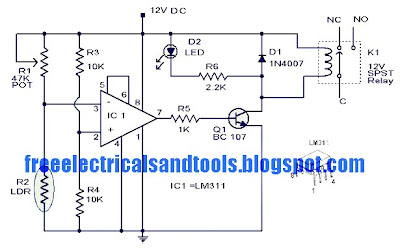 Circuit panel: Light Activated Switch Circuit Using LM311