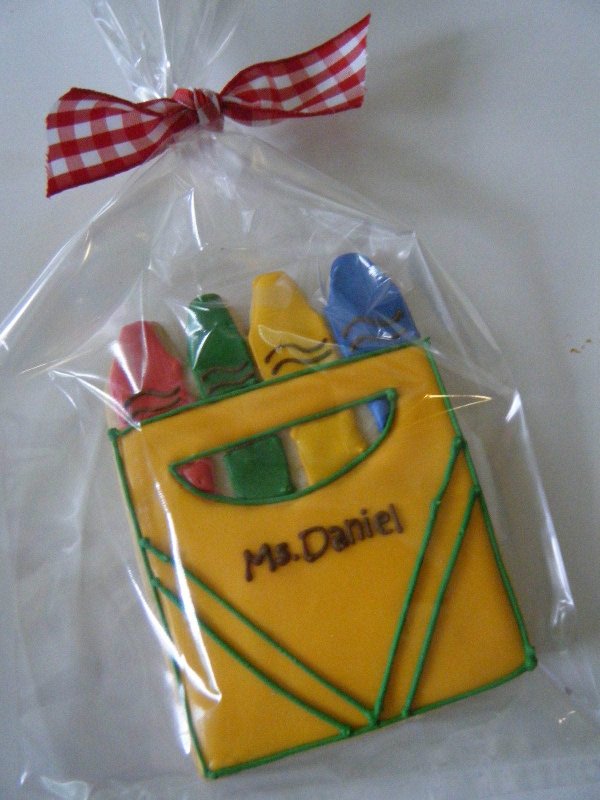 Yuko's Cookies Crayon box cookie.