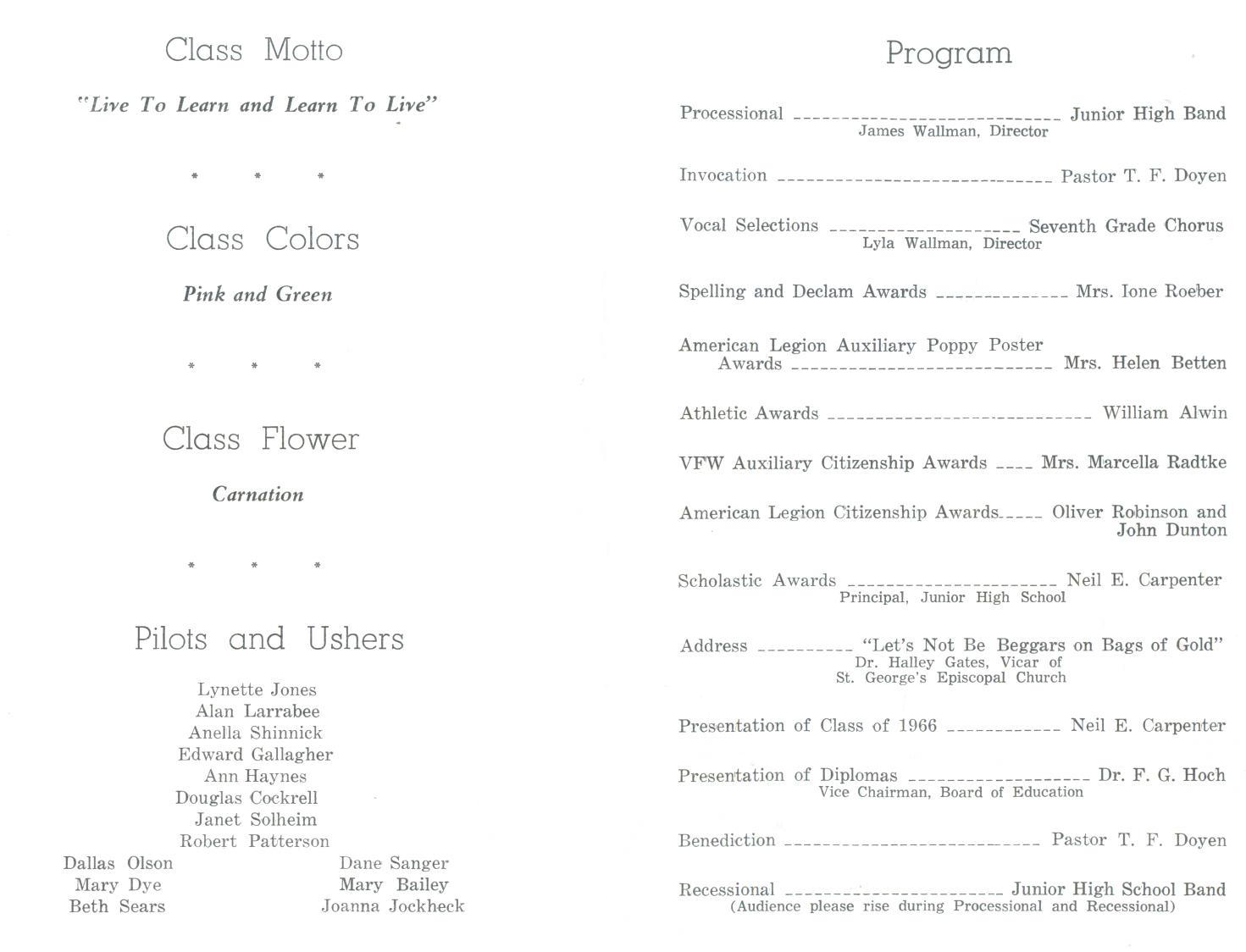 Graduation ceremony booklet image