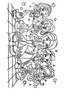 Bratz girls dolls and jade coloring page free download to draw colors