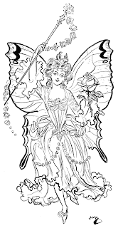 Fantasy Flower Fairy princess coloring sheet picture