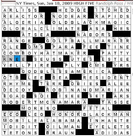 rex parker does the nyt crossword puzzle sunday jan 18 2009 r ross baggins portrayer in lord of the rings 1976 connery hepburn film hbo sports sitcom