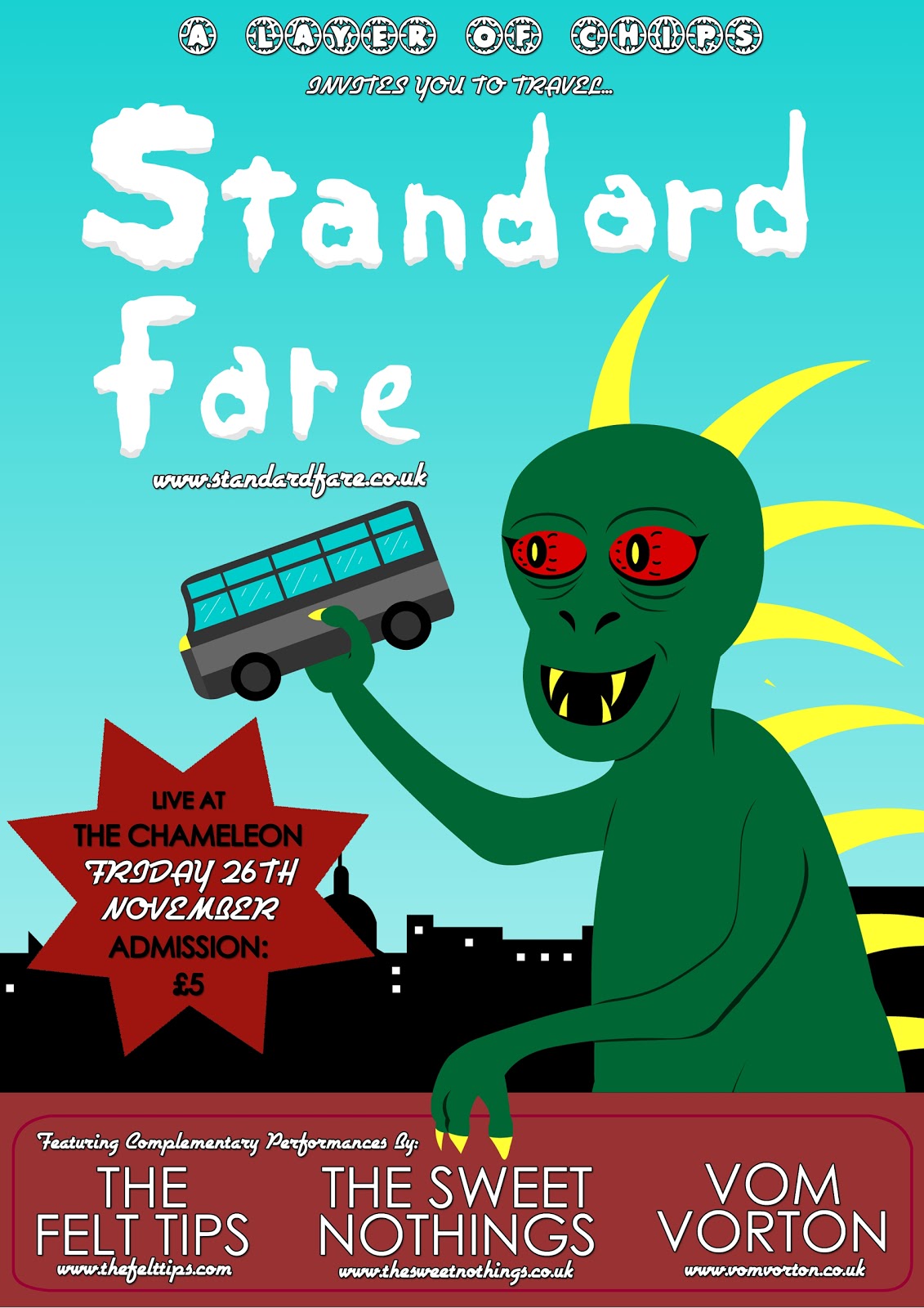 A layer of chips Standard Fare+the Felt Tips+The Sweet Nothings+Vom