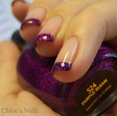 Purple Gleam Funky French - Tips Making Beauty - Make Beauty Nails