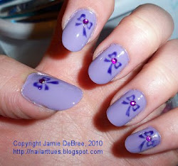 purple nails nail short bows designs