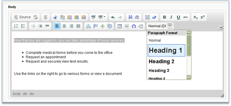 GeoDocs User Guide: Formatting Text with the WYSIWYG Editor