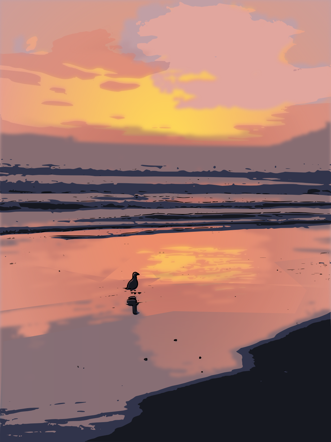 jbrgfx Pacific Sunset Inkscape Painting