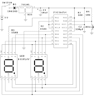 electronics: Electronic Dice Using PIC Microcontroller Circuit