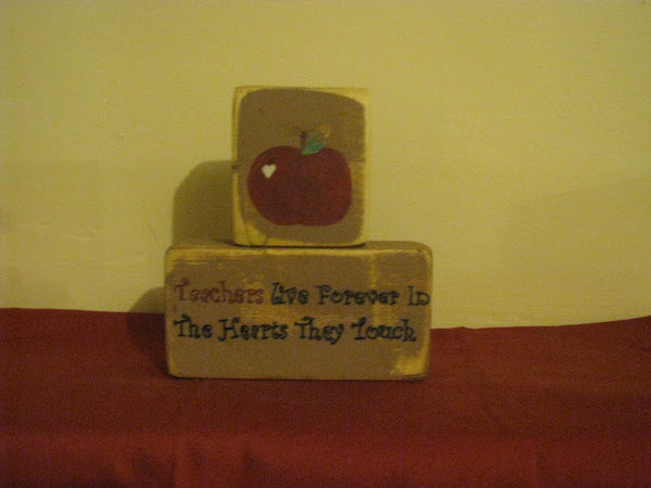 Teachers Live Forever in the Hearts They Touch apple sill sitter $10.00