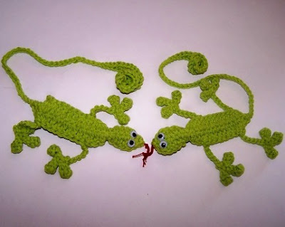 Crocheted geckos