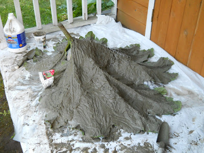 How to cast Gunnera leaf in concrete
