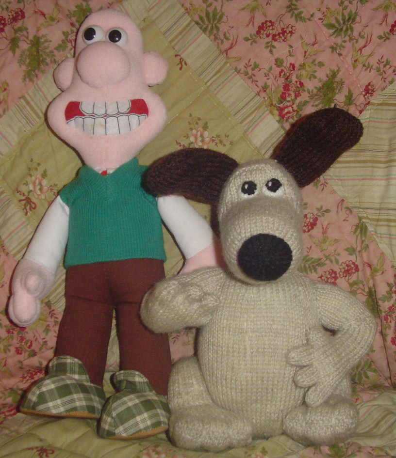 Crafting with dogs Wallace and Grommit