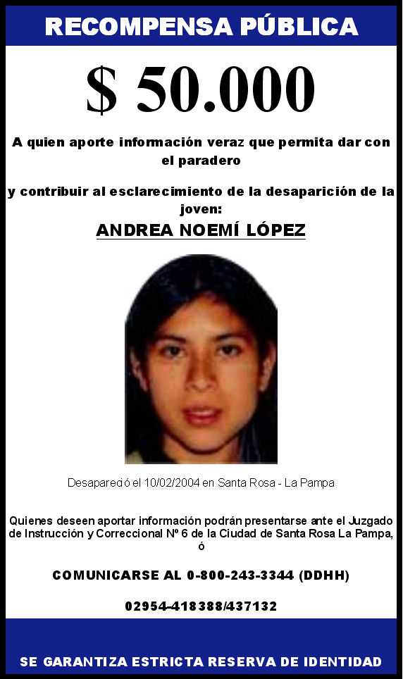 Buscamos a ANDREA LOPEZ