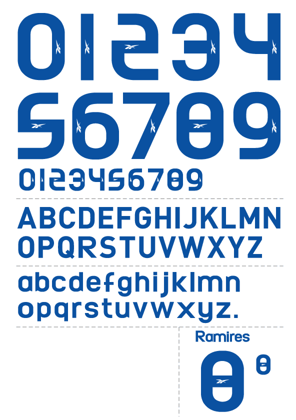 Football teams shirt and kits fan Reebok Cruzeiro font set