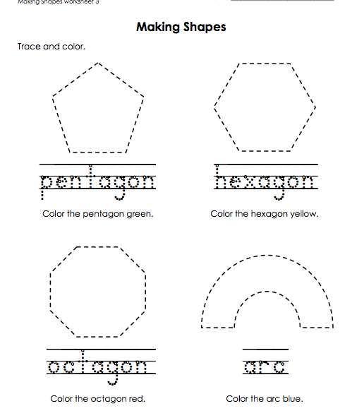 Elementary Science Course Blog: Printable Shape Worksheets