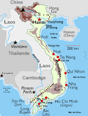 Carte du Vietnam