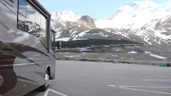Parked at the Athabasca Glacier in Columbia Ice Fields