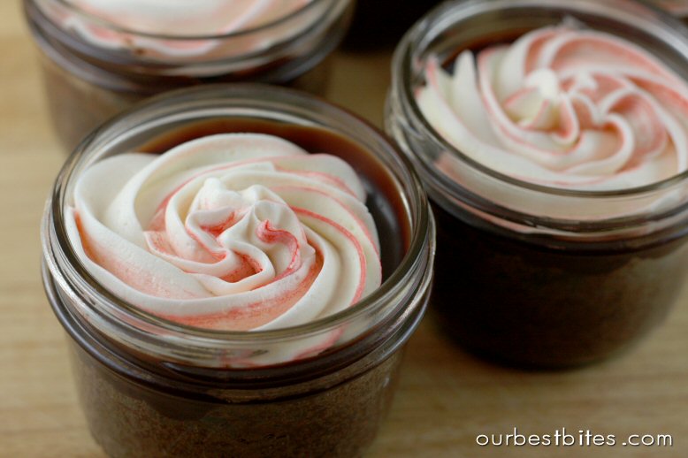Peppermint Fudge Cupcake Jars {& striped frosting tutorial} Our Best