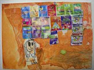 Right Brain Kids Art: Right Brain Kids Art - Paper Collage on Canvas