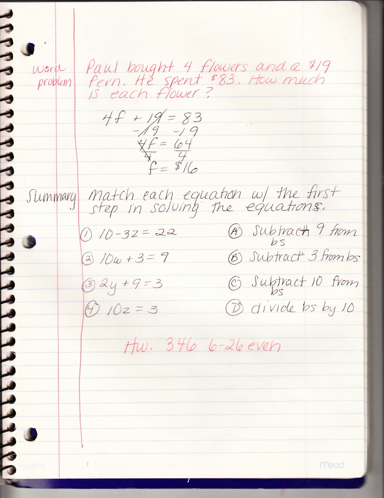 Ms. Jean's Classroom Blog: 7-1 Solving Two-Step Equations