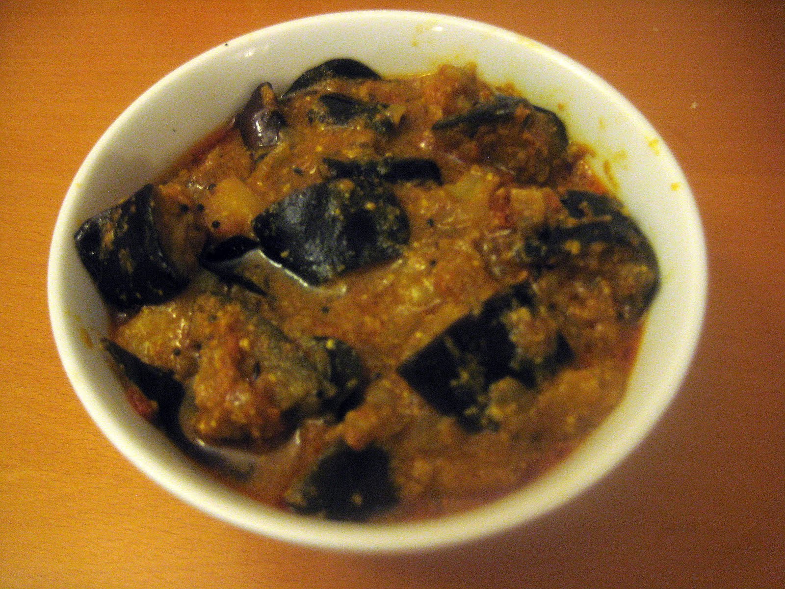 Seasoned & Dressed Eggplant Tomato Curry Andhra Style