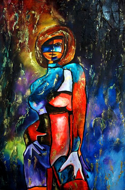 Color Seduction, "Abstract Nude Painting," by k Madison Moore.