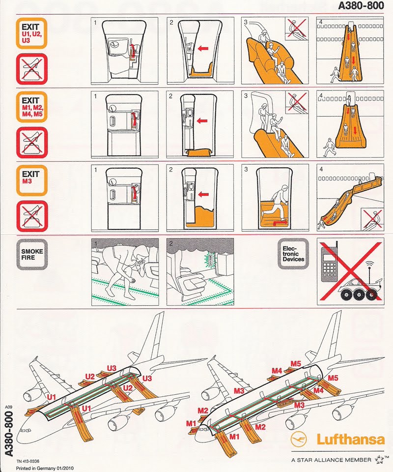 Safety cards [4] Lufthansa A380800 Manaus Spotting Team