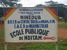 Sign Posted to Announce Our TIkar Village in the Rainforest called N'Ditam