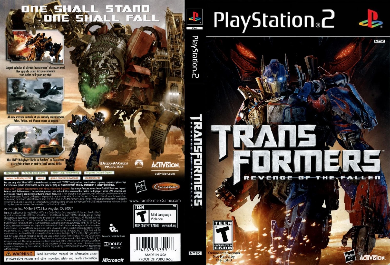 transformers revenge of the fallen video game transformers revenge of the fallen video game