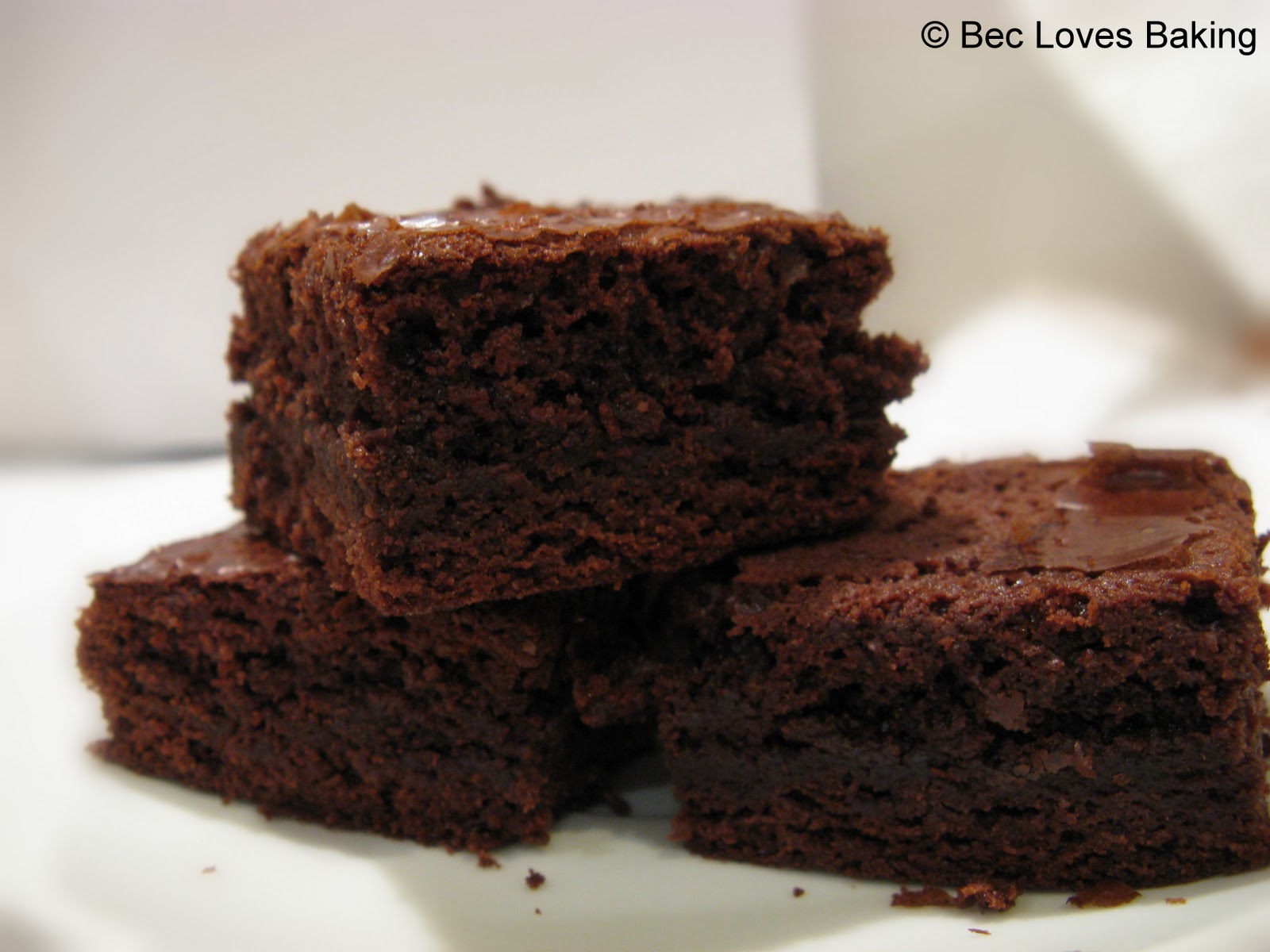 Bec Loves Baking Chewy, Fudgy Chocolate Brownies